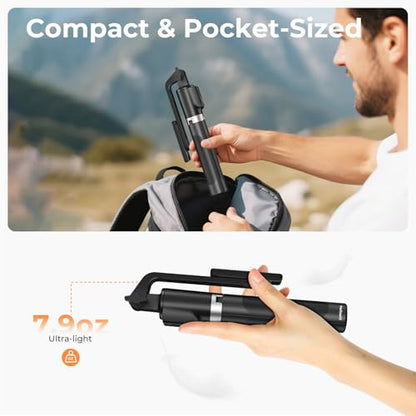 Sensyne Selfie Stick for Phone, Extendable Travel Tripod with Detachable Remote for Photography, Selfies, Compatible with All Cell Phones, Black - color: Black