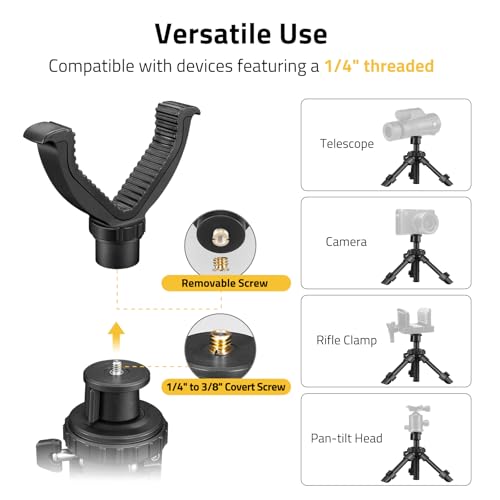 CVLIFE Shooting Rest Tripod - Adjustable Height, 360 Degree Rotation, V Yoke Stand - Portable Rifle Rest for Target Shooting, Hunting and Outdoor Activities - size: 11.8-25"
