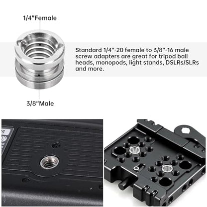 Camera Tripod Adapter 26 Packs Camera Screws Mount Set Tripod Mount Adapter Set 1/4 to 1/4 Tripod Screw 1/4 to 3/8 Camera Mount Adapter Hot Shoe Adapter for Tripod Monopod Ballhead Quick Release Plate