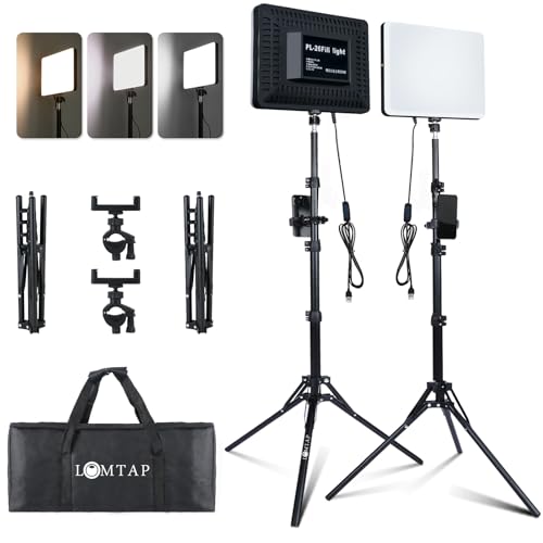 Light for Video Recording, Photography Lighting Kit Studio Lights with 6.5ft Stand, Phone Holder and Bag for TikTok, YouTube, Live Streaming, Podcast, Vlogging (LOMTAP)