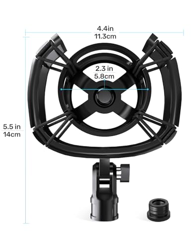 Custom Built for Razer Seiren Shock Mount Anti-Vibration Suspension Elastic Shock Mount Holder Clip Mics Stand with Screw Adapter Compatible with Razer Seiren V3 Mini USB V2 Microphone - size: Razer Seiren Shock Mount