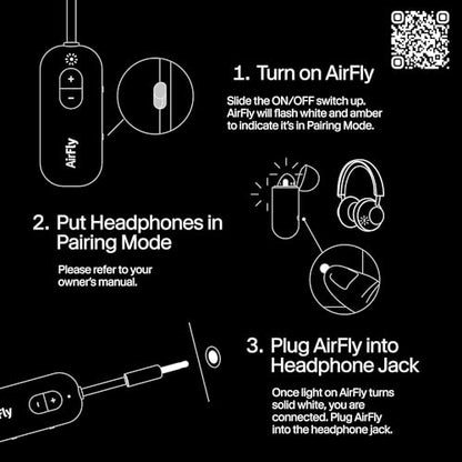 Twelve South AirFly SE, Bluetooth Wireless Audio Transmitter for AirPods/Wireless or Noise-Cancelling Headphones; Use with Any 3.5 mm Audio Jack on Airplanes, Gym Equipment or iPad/Tablets (Black) - color: Black, style: AirFly SE