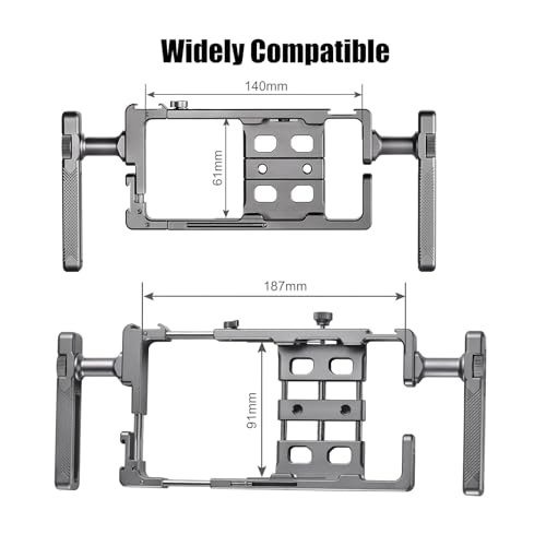 PCR-01 Smartphone Cage Universal Phone Video Rig Kit with Handle, Phone Stabilizer for Video Recording Cell Phone Filming Accessories