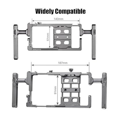 PCR-01 Smartphone Cage Universal Phone Video Rig Kit with Handle, Phone Stabilizer for Video Recording Cell Phone Filming Accessories