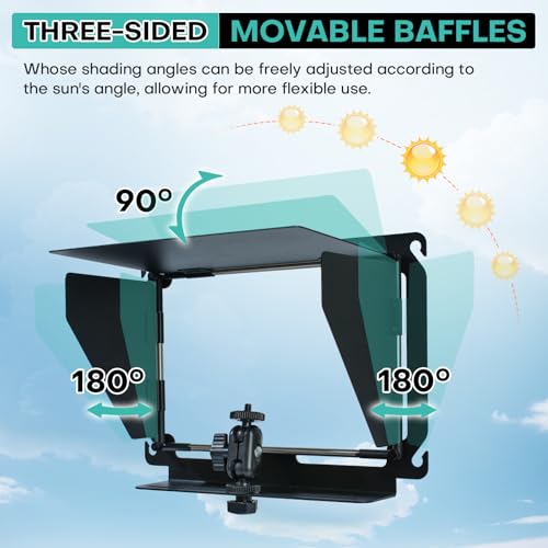 Baseball Fence Phone Mount, 3-Sided Anti-Glare Sunshade, Clear Game Footage in Bright Sunlight, Quick Setup, Durable Metal Frame, Fits iPhone, GoPro, Mevo Start