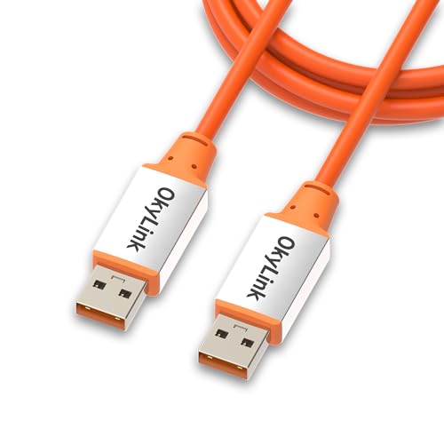 OkyLink USB 3.2 Gen 2 A to A Cable Male to Male 10Gbps, 3ft | 1m Orange Cable, for Laptop, Docking Station, External SSD & HD Webcam Connection - color: USB3.2(10Gbps), size: 3ft (1m)