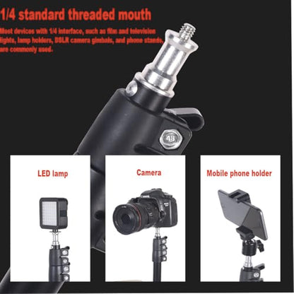 Camera Desk Mount Table Stand - Height & Angle Adjustable Light Stand 360° Rotation, Lightweight Aluminum for Live Streaming, Video Conferencing | Ideal for Content Creators, Photographers
