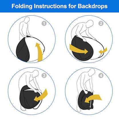 Selens Collapsible Backdrop 2 in 1 Brown&Gray Pop Up Photo Backdrops for Headshot Session, Video,Live Stream,55.12 * 78.75inches - color: brown/grey