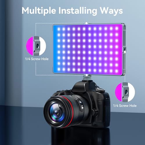 ENEGON 10000mAh RGB LED Video Light - 276 LED Beads with OLED Display, 18.5W Max, 2500–9900K CCT, CRI 96+, 21 Scene Modes - for Photography, YouTube, TikTok & Video Conferences - color: RGB 276 LED