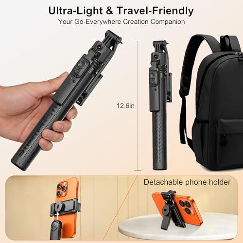 63" Phone Tripod with Auto Face Tracking, 360° Rotation Selfie Stick Tripod for iPhone & Action Camera, Detachable Phone Holder & Wireless Remote, Portable Tripod for Video Recording/Vlogging/Live - size: Tripod with 2 Mini Square Lights