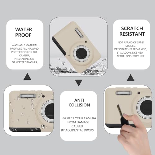 Case for Kodak PIXPRO FZ55,FZ55 accessories,Soft Silicone Protective Case,Comes with 2 Screen Protectors and 1 Wrist Strap - Off white - color: Off white