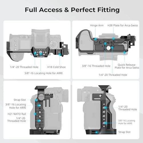 SmallRig X-H2 / X-H2S Camera Full Cage for FUJIFILM X-H2 / X-H2S, Aluminum Alloy Video Making Camera Rig with Cable Clamp for HDMI and HawkLock Quick Release Interface - 3934B