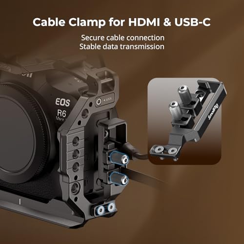 SmallRig R6 II Hawklock Camera Cage Kit for Canon R6 Mark II, Full Cage with Top Handle and Cable Clamp, Buit-in Cold Shoes and NATO Rails -5197 - style: Camera Cage Kit