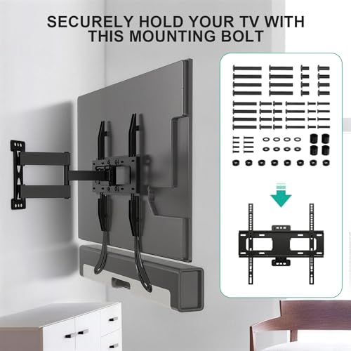 WALI Universal TV Mounting Hardware Kit Set Includes M4 M5 M6 M8 TV Screws and Spacer Fit Most TVs up to 80 inch (UVSP), Black - size: Mounting Hardware Kit