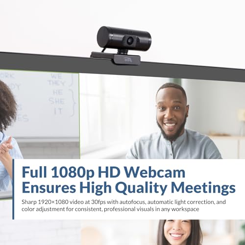 Cyber Acoustics 1080p Full HD Webcam (WC-1000), Designed with No Microphone for Use with Headsets and Speakerphones, Autofocus, Low-Light Correction, USB-A Plug and Play