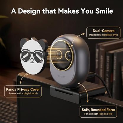 EMEET Piko Dual-Camera 4K Webcam for Streaming, Wide-Angle & Telephoto Cameras, Max 11X Hybrid Zoom, 0.2s Autofocus, Remote Control, 3 Mics, Panda Privacy Cover, USB C-C&C-A, for Streaming/Work/Study - style: Piko Dual w/ Max 11X Hybrid Zoom