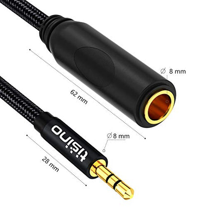 Tisino 1/4 to 3.5mm Adapter, 1/4" Female to 1/8" Male Stereo Audio Adapter for Headphone, Amplifiers, Guitar, Amp etc. - 10ft/3m - size: 10 feet
