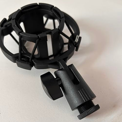 Microphone Shock Mount 1 PACK, Mic Holder Clip for 43-48mm/1.69~1.9in Diameter Condenser Microphone, 3/8 or M16 Internal Thread, with 5/8" Male to 3/8" Female Screw Adapter, Easy to Use (Black) - size: 1 Pack