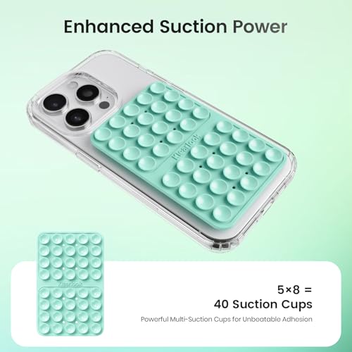 Klearlook Silicone Suction Cup Phone Case Mount Double Sided, Sticky Phone Grip for 6.1-7.2 inch Phones, Phone Accessories Hands-Free Strong Grip Holder for Selfies and Videos, Light Green - color: Light Green