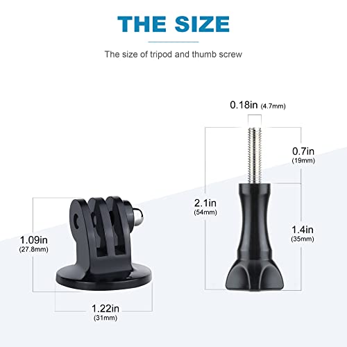 Tripod Mount for GoPro Tripod Mount Adapter with Thumb Screws Compatible with GoPro Hero 13 12 11 10 9 8 7 6 5 4 3 3+ 2 1 Session Fusion MAX DJI Osmo Action Camera