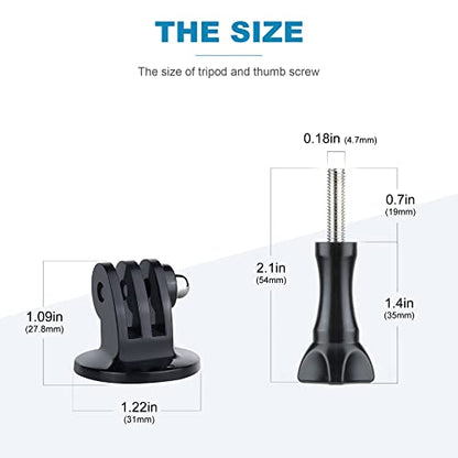 Tripod Mount for GoPro Tripod Mount Adapter with Thumb Screws Compatible with GoPro Hero 13 12 11 10 9 8 7 6 5 4 3 3+ 2 1 Session Fusion MAX DJI Osmo Action Camera