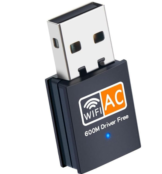 USB WiFi Adapter, AC600 2.4G/5G Dual Band Wireless WiFi Adapter for Desktop PC, Linccras Mini WiFi Dongle for Windows XP/7/8/10, Mac 10.9-10.313