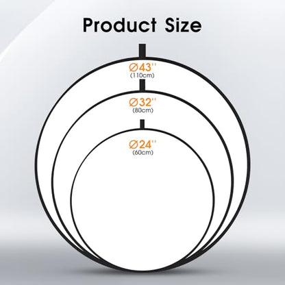 5-in-1 Light Reflector 43 Inch/110 cm Photography Diffuser Collapsible Portable with Bag，Gold Silver White Black Translucent for Studio and Outdoor Lighting (43'' (110cm)) - size: 43'' (110cm)