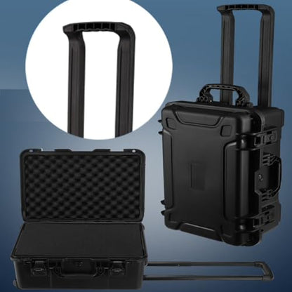 22" L x 14" W x 9" H Large Hard Case with Foam, Portable Rolling Hard Case with Wheels, Waterproof Shockproof Dustproof, Suitable for Cameras, Lenses, Camcorder, Instrument, Telescopes - size: 22 Inch