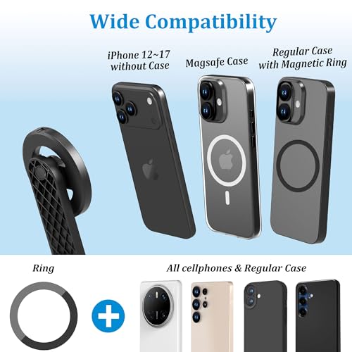 PlusAcc 69” Magnetic Selfie Stick Tripod - Extendable Phone Mount for MagSafe, 360°Rotation Travel Stand with Rechargeable Remote, Compatible with iPhone, Camera, Video Recording - size: 69"