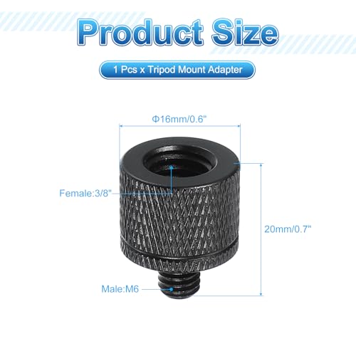 PATIKIL Tripod Screw Adapter 3/8" Female to M6 Male, Tripod Nut Connectors Camera Mount Screw Camera Double Head Converter for Microphone Holder Magic Arm Accessories - size: 3/8" to M6
