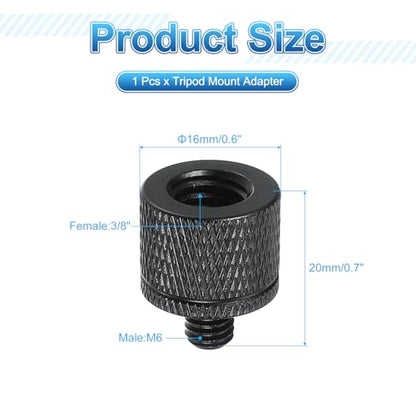 PATIKIL Tripod Screw Adapter 3/8" Female to M6 Male, Tripod Nut Connectors Camera Mount Screw Camera Double Head Converter for Microphone Holder Magic Arm Accessories - size: 3/8" to M6
