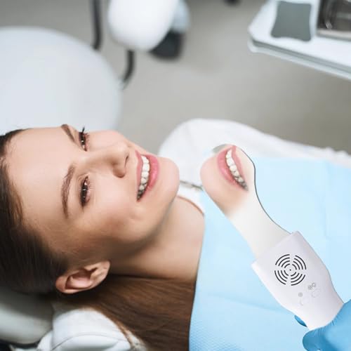 Fog-Free Dental Occlusal Photographic Mirror Device with 4 Rhodium Intraoral Reflective Mirrors for Dentistry, Anti-Fog Fan and LED Lighting Handle with Plated Glass Reflectors Oral Inspection Kit