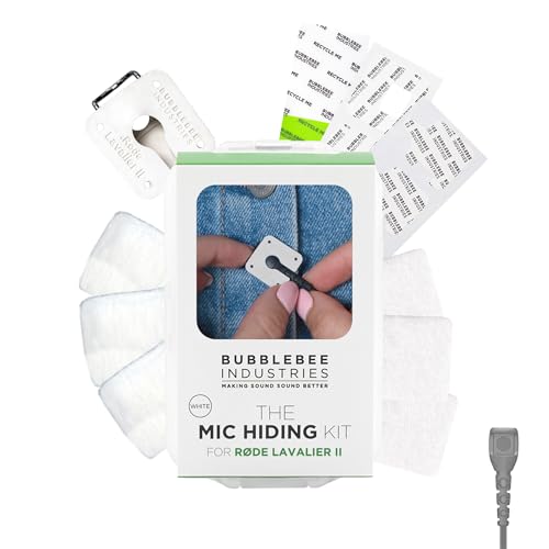 Bubblebee Mic Hiding Kit Compatible for RODE Lavalier II & RODE Wireless Pro Accessories - Microphone Hiding, Noise & Wind Reduction Dead Cat for Content Creators, Videographers & Filmmakers, White