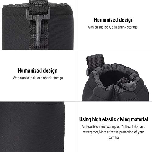4PCS Lens Pouch Set, Neoprene Camera Storage Bags DSLR Case | Shock Absorption Water Resistant Soft Protective Bag for Camera Lens Storage, Portable DSLR Camera Cover Replacement Use