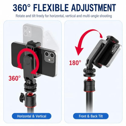 Universal Cell Phone Tripod Mount Adapter,360 Rotation for Camera,Camera Phone Mount,Hot Shoe Phone Mount,Phone Holder for Camera,Cold Shoe Phone Mount for Canon Nikon Sony DSLR Phone