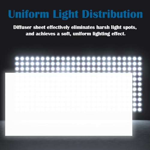 LED Light Diffuser Board Diffusion Cover Sheet Anti-Glare for Soften Ceiling Light LED Downlight, Spotlight, Led Panel, Track Light (11.8x23.6x0.039in)