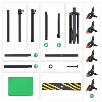 Forlogic Green Screen Backdrop Kit with Stand, 8x7.2ft Portable GreenScreen Background Stand for Streaming Video and Photography Shoots - size: 8*7.2FT