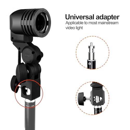 EMART Light Bulb Stand, E26 / E27 AC Socket with Umbrella Lamp Holder, Photography Lighting Mount for Photo Video Studio - 2 Pack