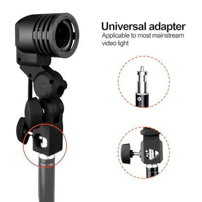 EMART Light Bulb Stand, E26 / E27 AC Socket with Umbrella Lamp Holder, Photography Lighting Mount for Photo Video Studio - 2 Pack