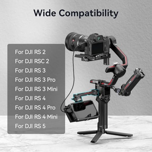 SMALLRIG Adjustable Camera Monitor Mount with Quick Release NATO Clamp, Cold Shoe Mount, Anti-Twist Design for DJI RS 5 / RS 4 Mini/RS 4 / RS 4 Pro/RS 2 / RSC 2 / RS 3 / RS 3 Pro/RS 3 Mini - style: Normal