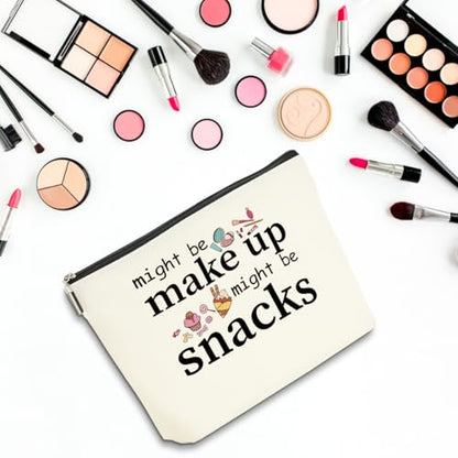 2 PCS Friend Gifts for Women Makeup Bag, Snack Bags, Funny Gifts Cosmetic Bags, Sister Birthday Christmas Graduation Friendship Gift for Daughter From Mom - might be makeup might be snacks - color: Multicolor 0081