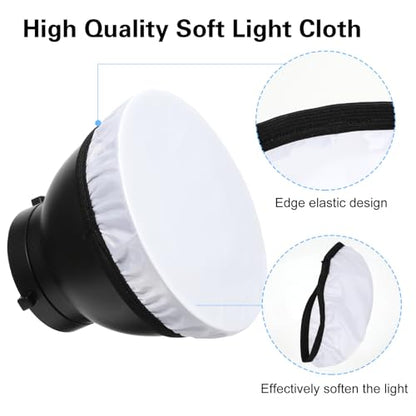 7"/18cm Light Diffuser,Soft Diffuser Lamp Cover White Lamp Shade Diffuser,Great for Studio Strobe Reflectors, Video Shooting (4Pcs) - size: 4Pcs