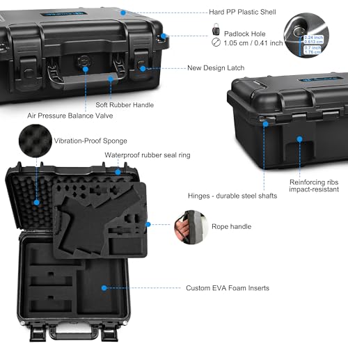 Lekufee Waterproof Hard Carrying Case for DJI RS 4 Mini, Combo, Gimbal Stabilizer, DJI Mic 3/2/Mic Mini, and More Accessories(Case Only)