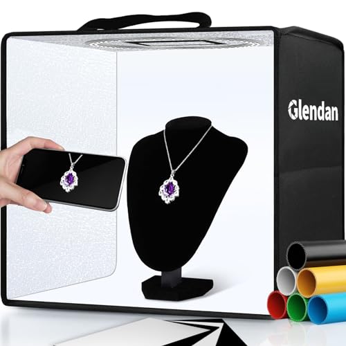 Glendan Portable Photo Studio Light Box,12"x12" Professional Dimmable Shooting Tent Kit with 112 LED Lights & 6 Backdrops for Jewelry and Small Items Product Photography - size: 12*12 Inch
