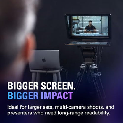 Elgato Prompter XL, Full-Sized Teleprompter, Removable | 15.6-inch detachable Full HD display, Doubles as conferencing monitor, Fits DSLR, mirrorless, studio cameras, USB-C 3.2 - style: Prompter XL