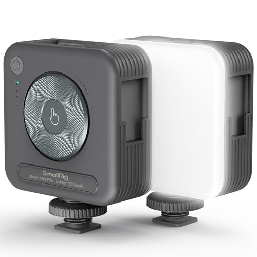 SmallRig P96 Mini LED Video Light, Bi-Color 2700-6500K CRI 95+, 2200mAh, Portable Camera Lights with Cold Shoe for Content Creator Vlogging, Compact Photography Lighting for TikTok, YouTube Streaming | Cri 95 Plus for Accurate Color, Built-in 2200mah Rech