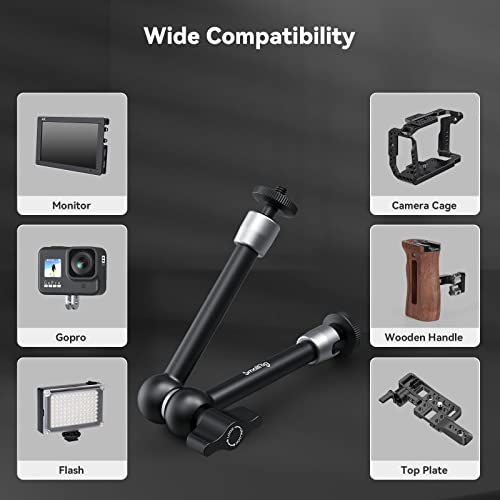 SmallRig 9.8 inch Adjustable Articulating Magic Arm with Both 1/4" Thread Screw for LCD Monitor/LED Lights - 2066B - style: 1-Pack