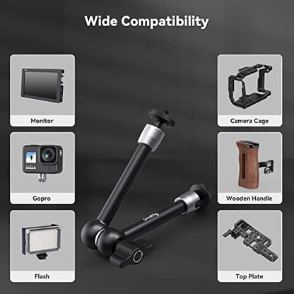 SmallRig 9.8 inch Adjustable Articulating Magic Arm with Both 1/4" Thread Screw for LCD Monitor/LED Lights - 2066B - style: 1-Pack
