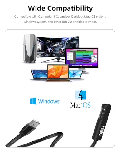 MillSO USB Microphone for Laptop Gooseneck Portable Mini USB Computer Microphone Plug&Play Omnidirectional External PC Microphone for YouTube, Streaming, Podcasting, Recording, Gaming - 1 FT