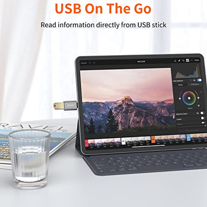 USB C to USB Adapter [2-Pack], Thunderbolt 3 to USB 3.0 OTG Adapter Compatible with MacBook Pro,Chromebook,Pixelbook,Microsoft Surface Go,Samsung Galaxy S10 S20 S21 S22 Ultra,iPhone 15 16 17 Pro Max